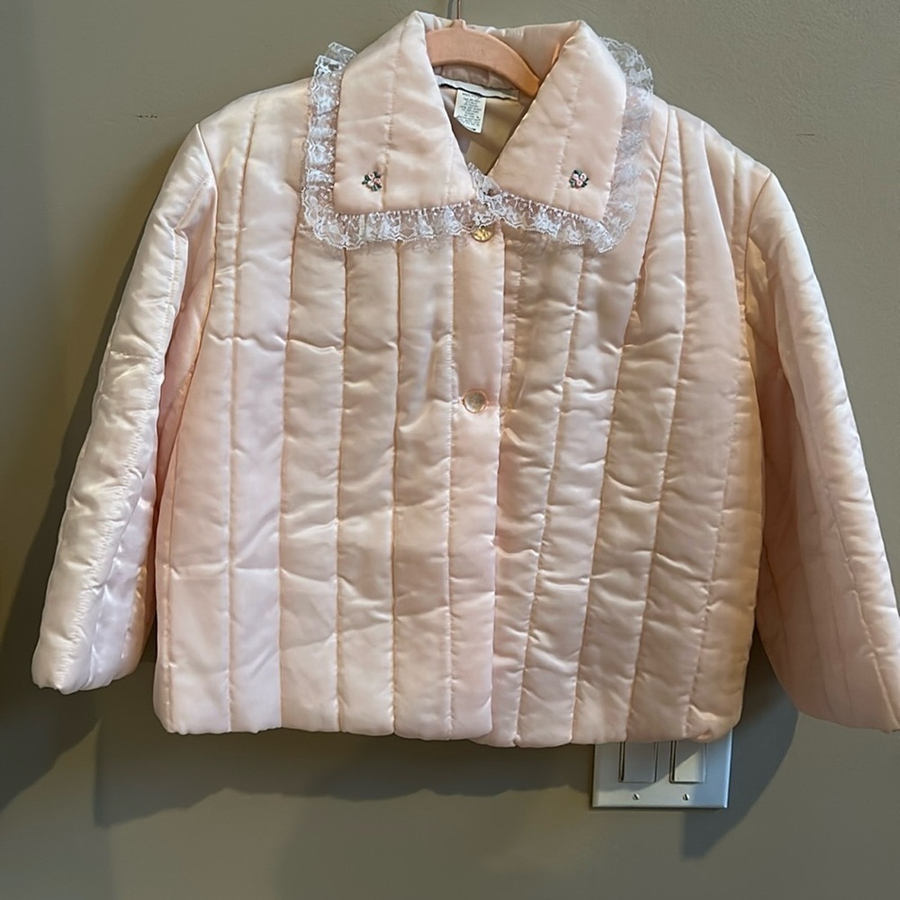 Nanette Undies Co Blush Pink Quilted Bed Jacket USA Medium